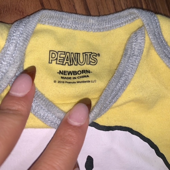 newborn yellow with grey snoopy short sleeve tees. - Picture 2 of 4